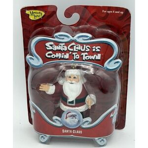 Memory Lane Santa Claus Is Comin to Town Clip on Santa Figure NIP Playing Mantis